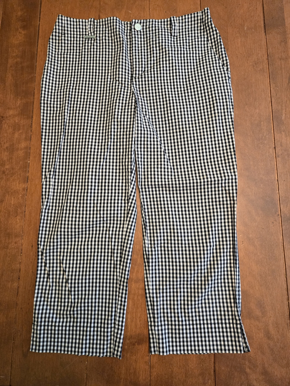 L-RL Ralph Lauren Active Gingham Crop Pants Golf Athleisure Size 2